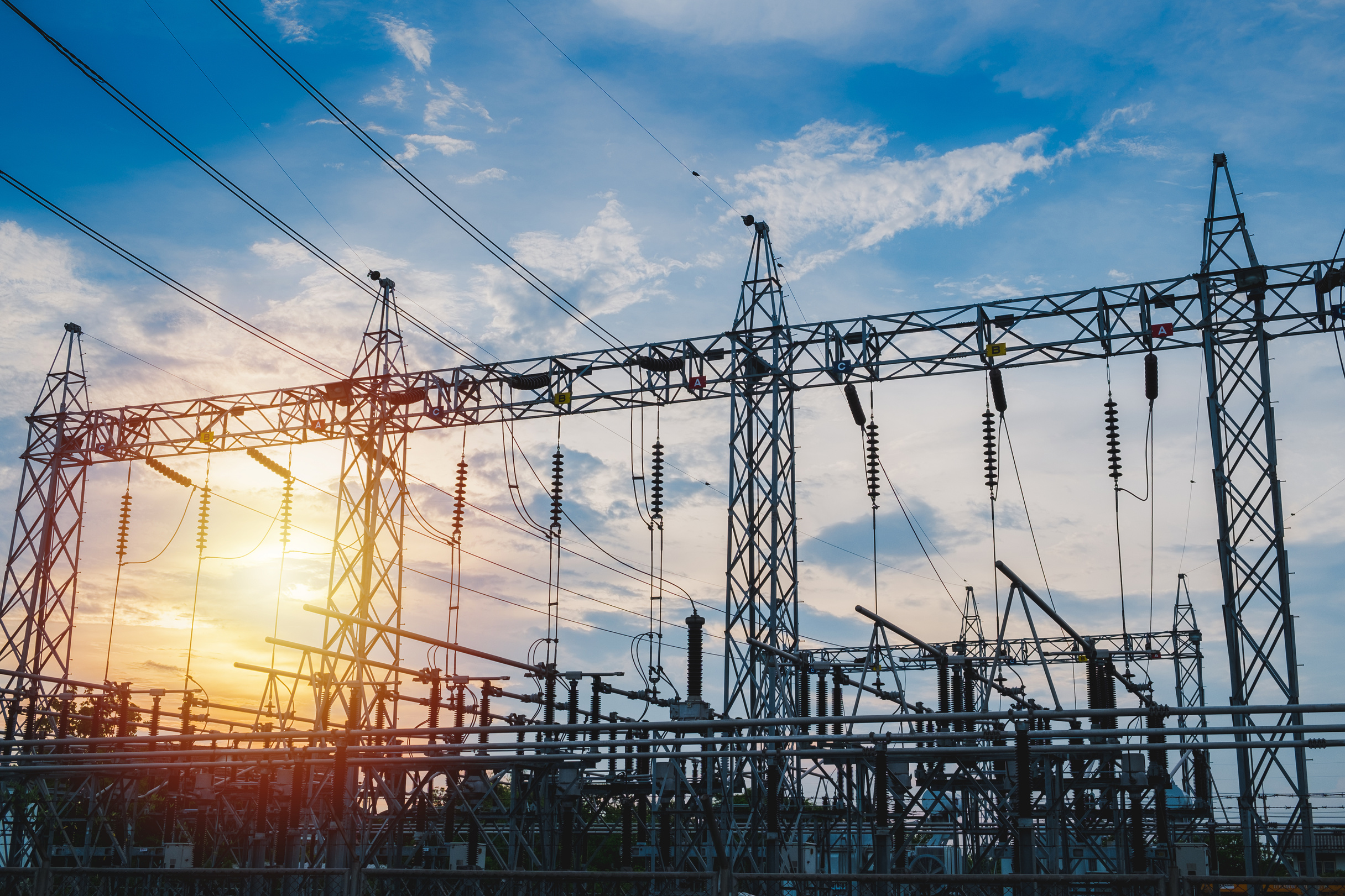 Morning View of Substation Towers